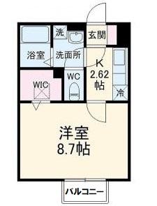 スマートディアマンテ(1K/1階)の間取り写真