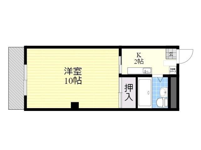 サンハイツ鶴崎(1K/5階)の間取り写真