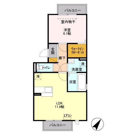 シャトレー明神(1LDK/3階)の間取り写真