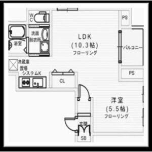 パラッツォ新町(1LDK/5階)の間取り写真