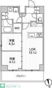 リテラス南千住サウス(2LDK/11階)の間取り写真