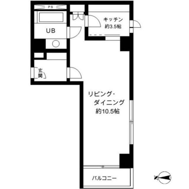 ヒルクレスト代官山(ワンルーム/1階)の間取り写真