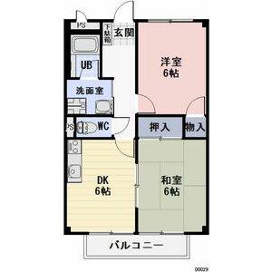 グリーンハイツタカハシ(2DK/1階)の間取り写真