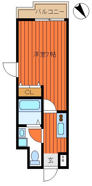 A-1607(1K/2階)の間取り写真
