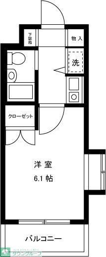 ユーコート三ツ境(ワンルーム/3階)の間取り写真