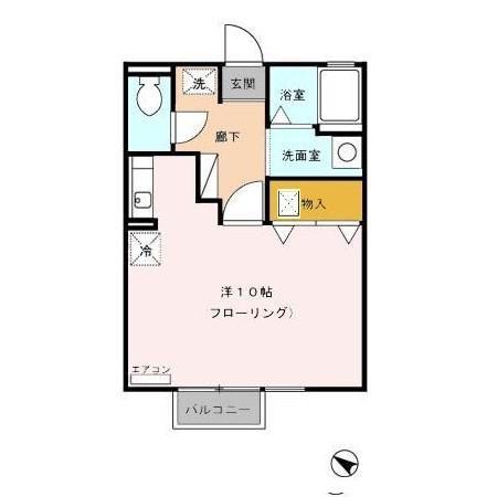 セジュール81(ワンルーム/1階)の間取り写真