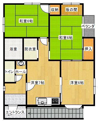 中原マンション(3DK/2階)の間取り写真