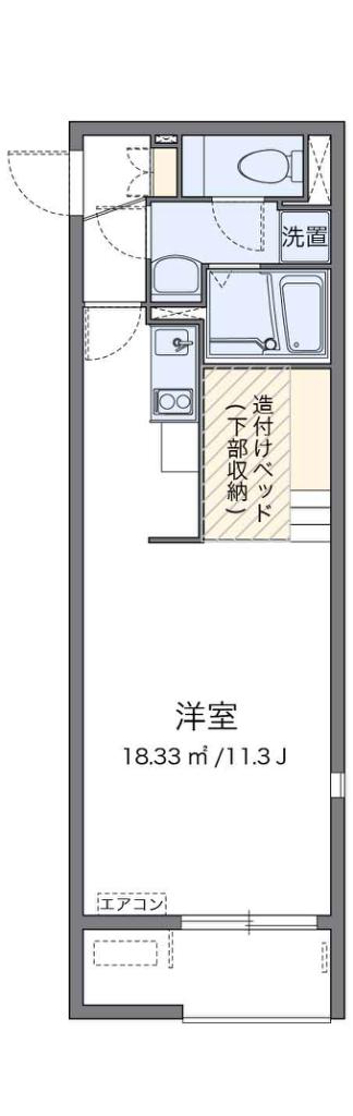ミランダソレーユ(ワンルーム/1階)の間取り写真