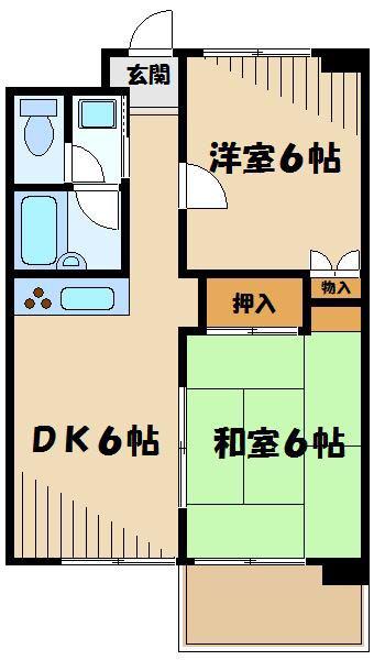 カピトール川崎I(2DK/5階)の間取り写真
