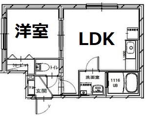 ローズ・アベニュー南郷通(1LDK/4階)の間取り写真