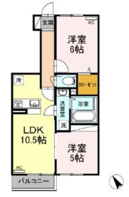 スイートセントヒルズ(2LDK/1階)の間取り写真
