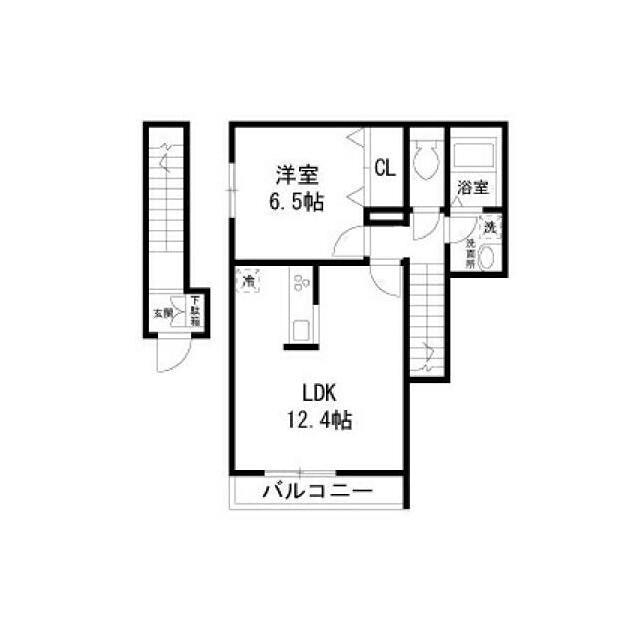 LA VIALETTA(1LDK/2階)の間取り写真