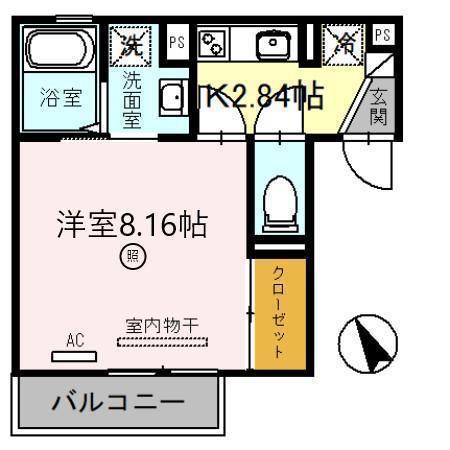 アネックスわたむき 伊勢町(1K/2階)の間取り写真