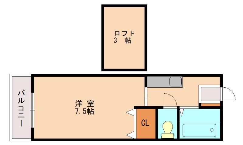 VILLA SAGEI(1K/2階)の間取り写真