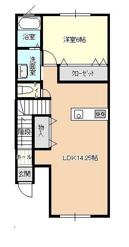 アクティブ II(1LDK/1階)の間取り写真