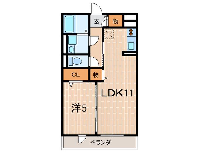 グランメールタカミ(1LDK/3階)の間取り写真