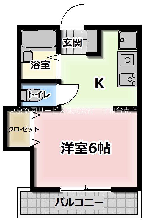 サンフェロー(1K/2階)の間取り写真