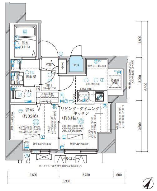 ディアレイシャス名古屋中村公園II(1LDK/3階)の間取り写真