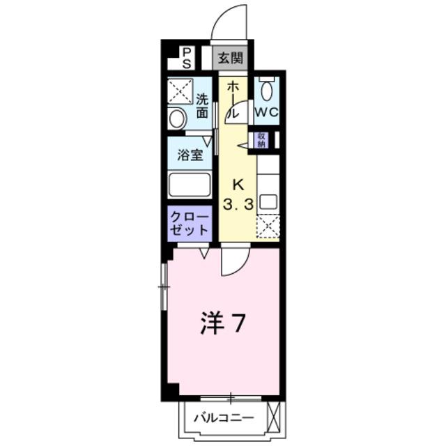 コンフィール(1K/2階)の間取り写真