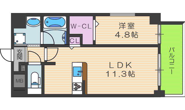 TS GARDEN(1LDK/2階)の間取り写真