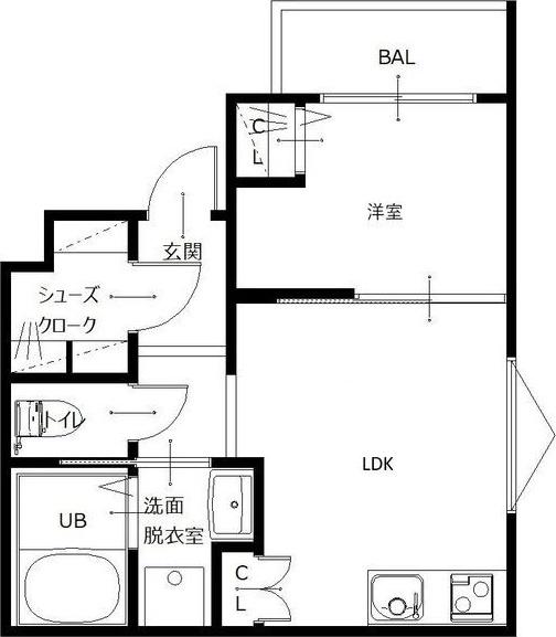 GM HILLS 野里町(1LDK/1階)の間取り写真