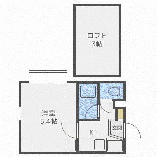 アップルハウス北25条(1K/1階)の間取り写真