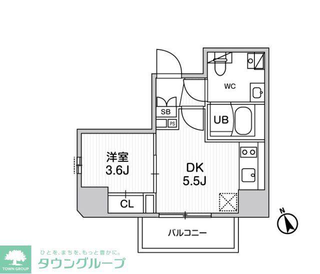 SYFORME江戸川橋(1DK/2階)の間取り写真