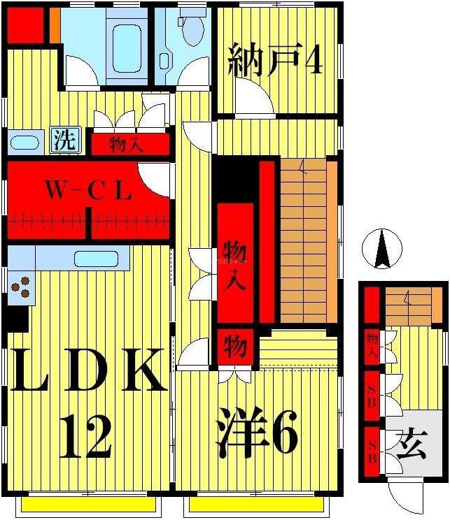 中内様マンション(1SLDK/2階)の間取り写真