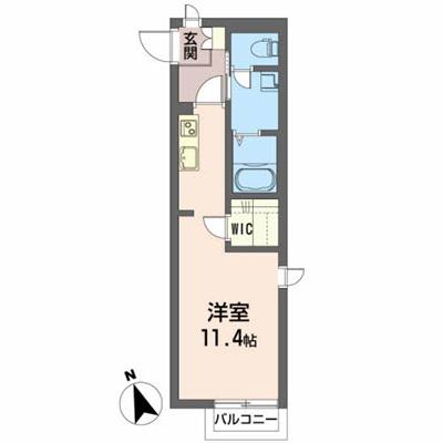シャーメゾン小白川(ワンルーム/2階)の間取り写真