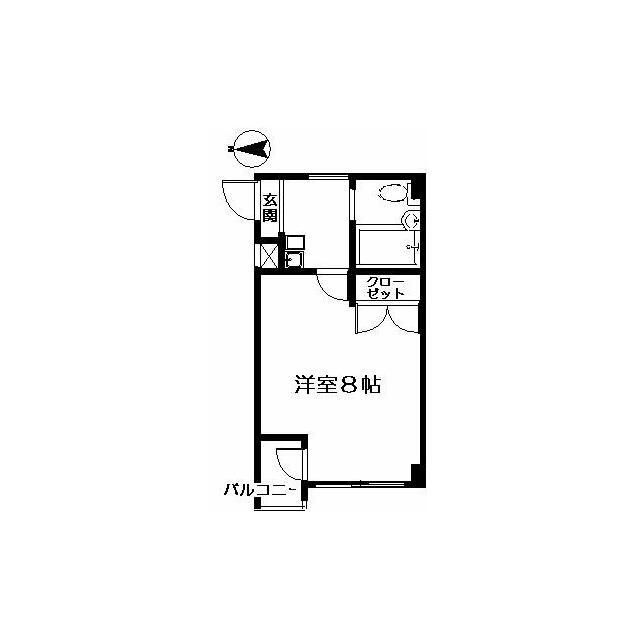 セントラルマンション笹塚(1K/4階)の間取り写真