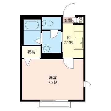 ポレール(1K/1階)の間取り写真