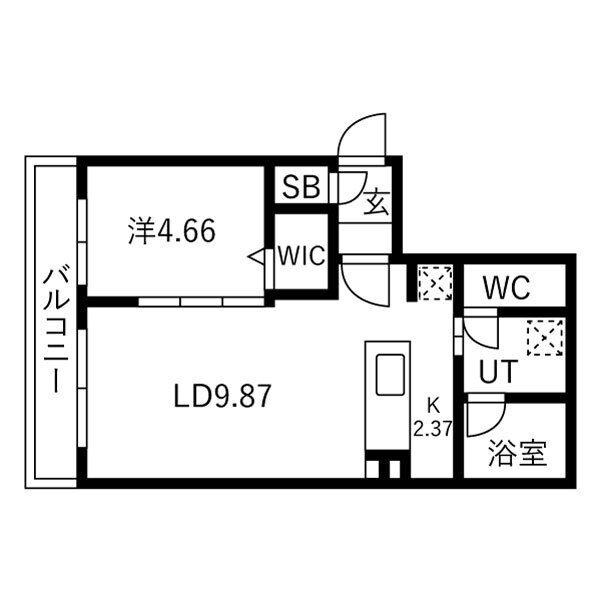 EFFECT麻生(1LDK/3階)の間取り写真