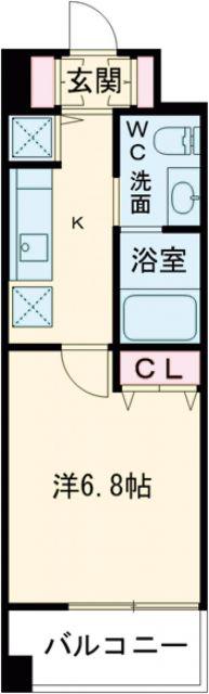 ラヴィアンローズ(1K/12階)の間取り写真