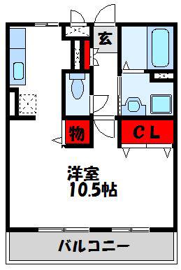 セジュールR・Y A棟(1K/2階)の間取り写真