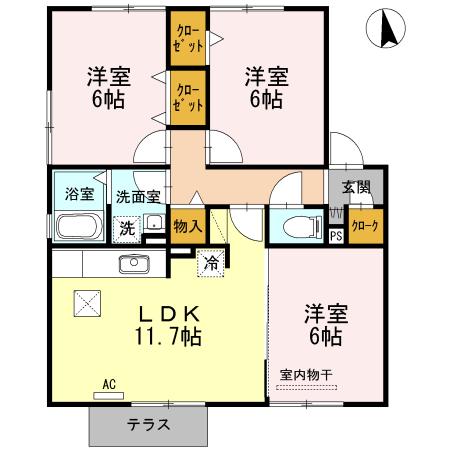 CANON HOUSE(3LDK/1階)の間取り写真