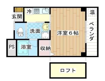 宝持レカンⅡ(1K/4階)の間取り写真
