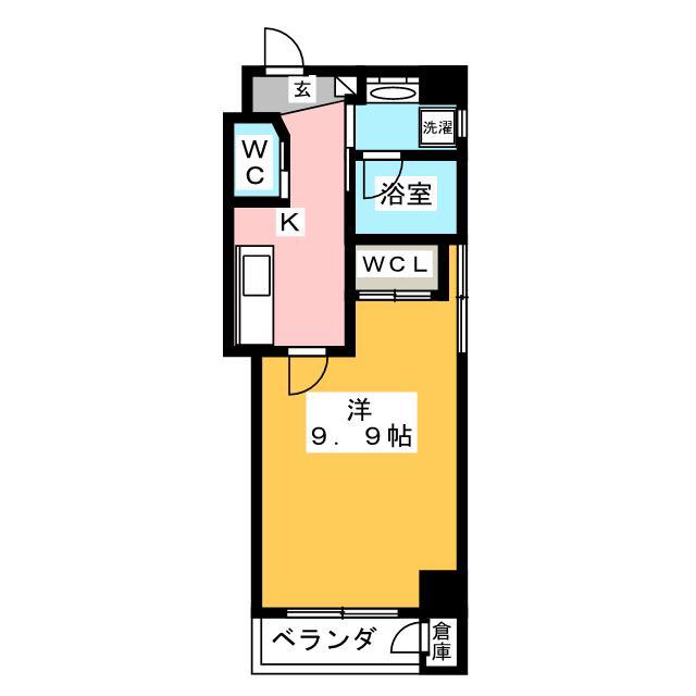 プルミエール湘南台(1K/6階)の間取り写真