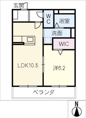 IVY イースト 新池(1LDK/3階)の間取り写真