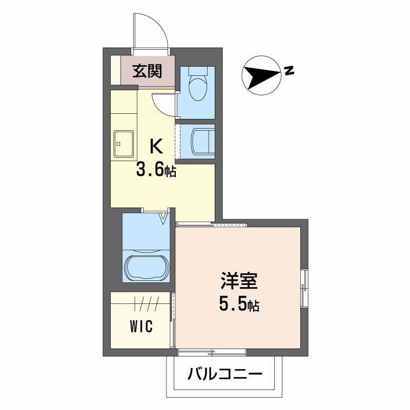 バリュージュM(1K/2階)の間取り写真