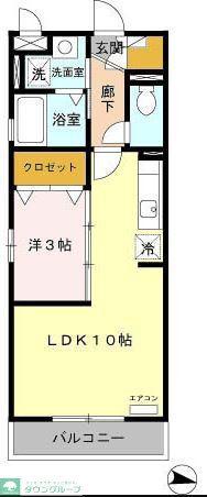 ベルブランカ(1LDK/2階)の間取り写真