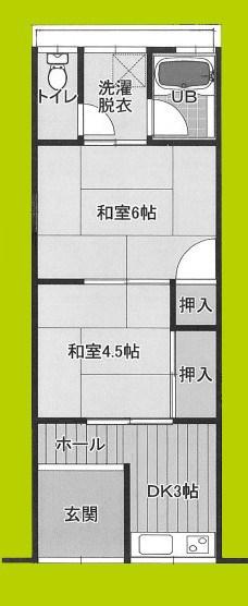 栄荘(2DK/1階)の間取り写真