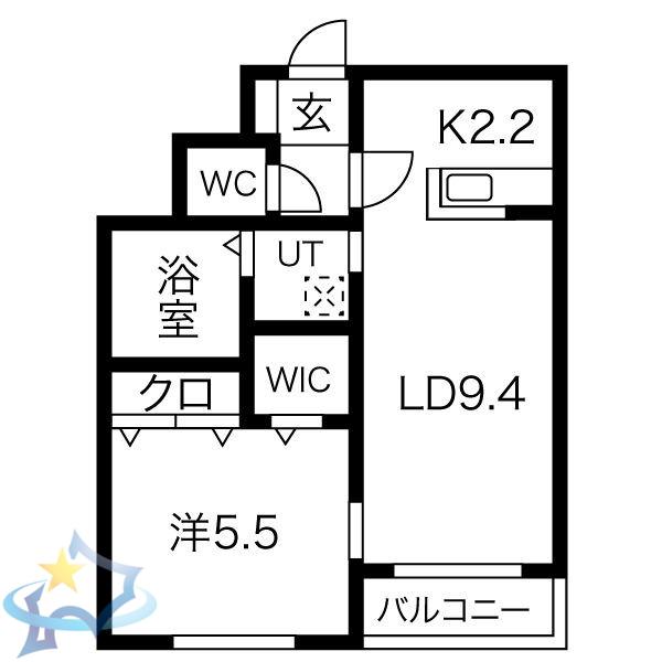 レジーナ(1LDK/3階)の間取り写真
