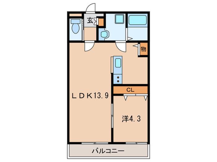 アプリコットガーデン(1LDK/3階)の間取り写真