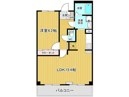 レジデンスつくほ(1LDK/1階)の間取り写真