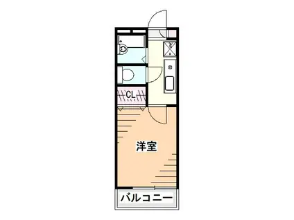 ラビ所沢(1K/2階)の間取り写真