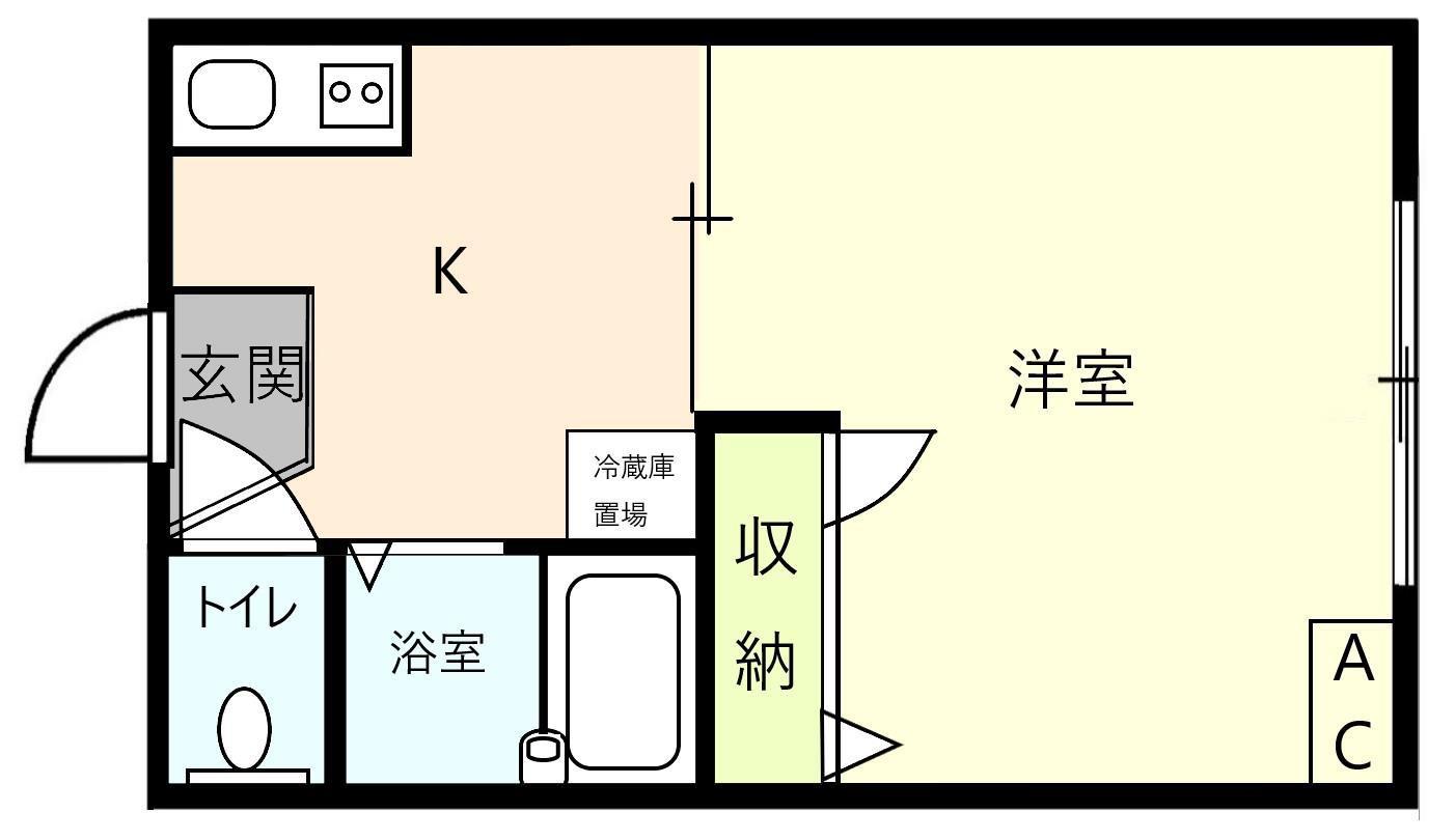メゾンMB(1K/1階)の間取り写真