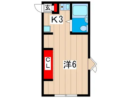 ハイツキナセ(ワンルーム/2階)の間取り写真