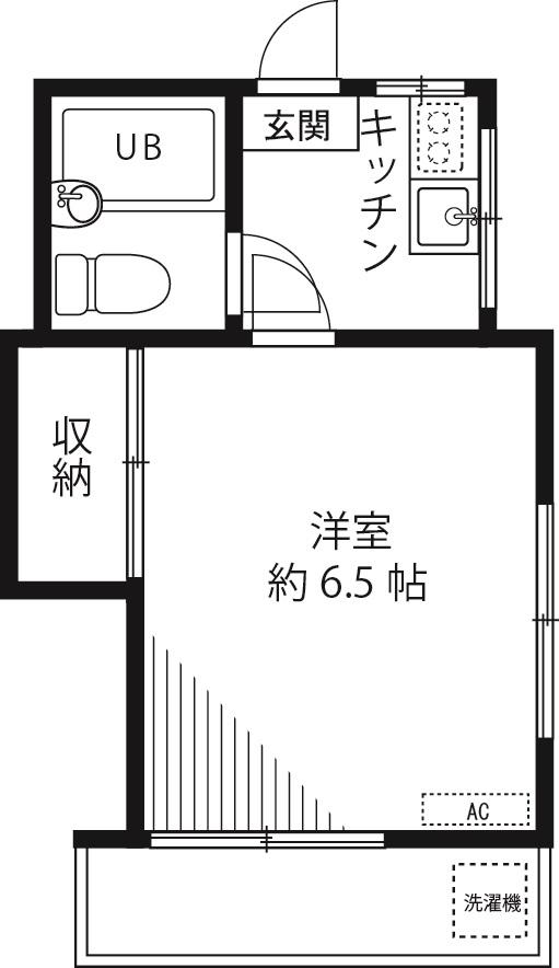 ホワイト泉(1K/1階)の間取り写真