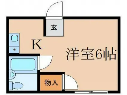 カーサ海田月見M-3(1K/3階)の間取り写真