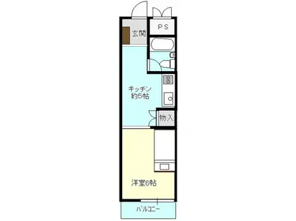 フリッカー北上(1K/4階)の間取り写真